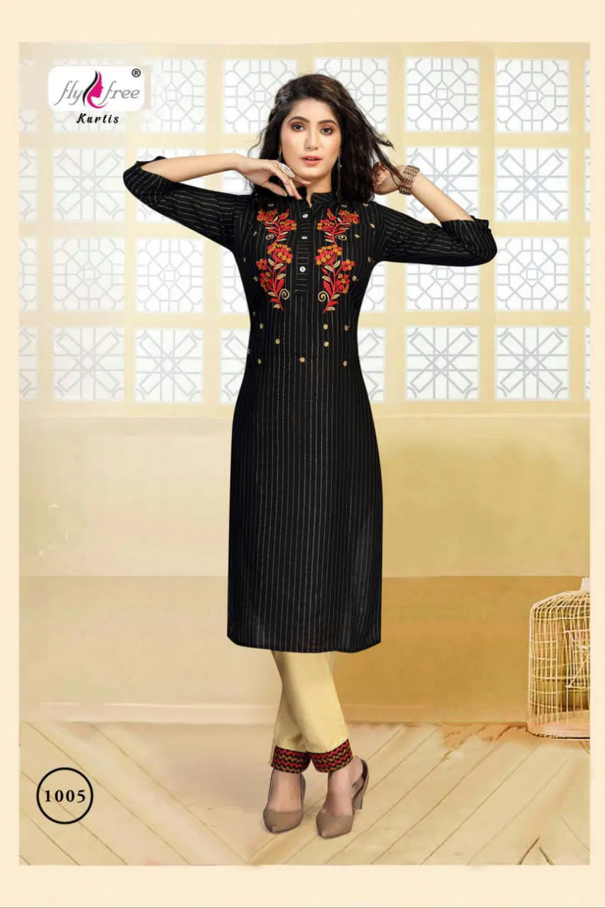Fly Free Voilet 2 Heavy Rayon  Lurex With Embroideral Work Latest Fancy Designer Top With pant Collection
